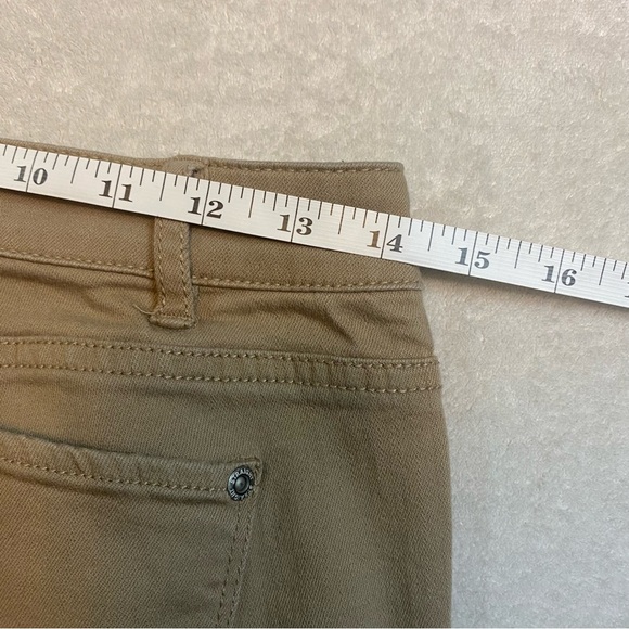 J. JILL Denim Slim Boyfriend Straight Leg Jeans Zip Fly Stretch Khaki Tan Size 2 - Picture 4 of 6